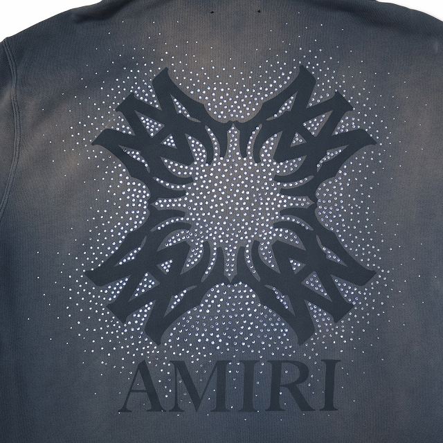 アミリ AMIRI 2025SS MA QUAD CRYSTAL ZIP HOODIE ヴィンテージ加工 MA