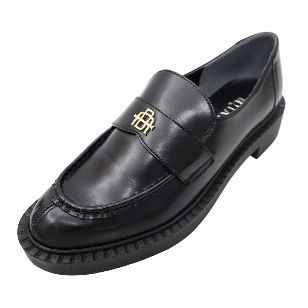 未使用品 ダイアナ DIANA レザー 厚底 ローファー 25.5cm BLACK 