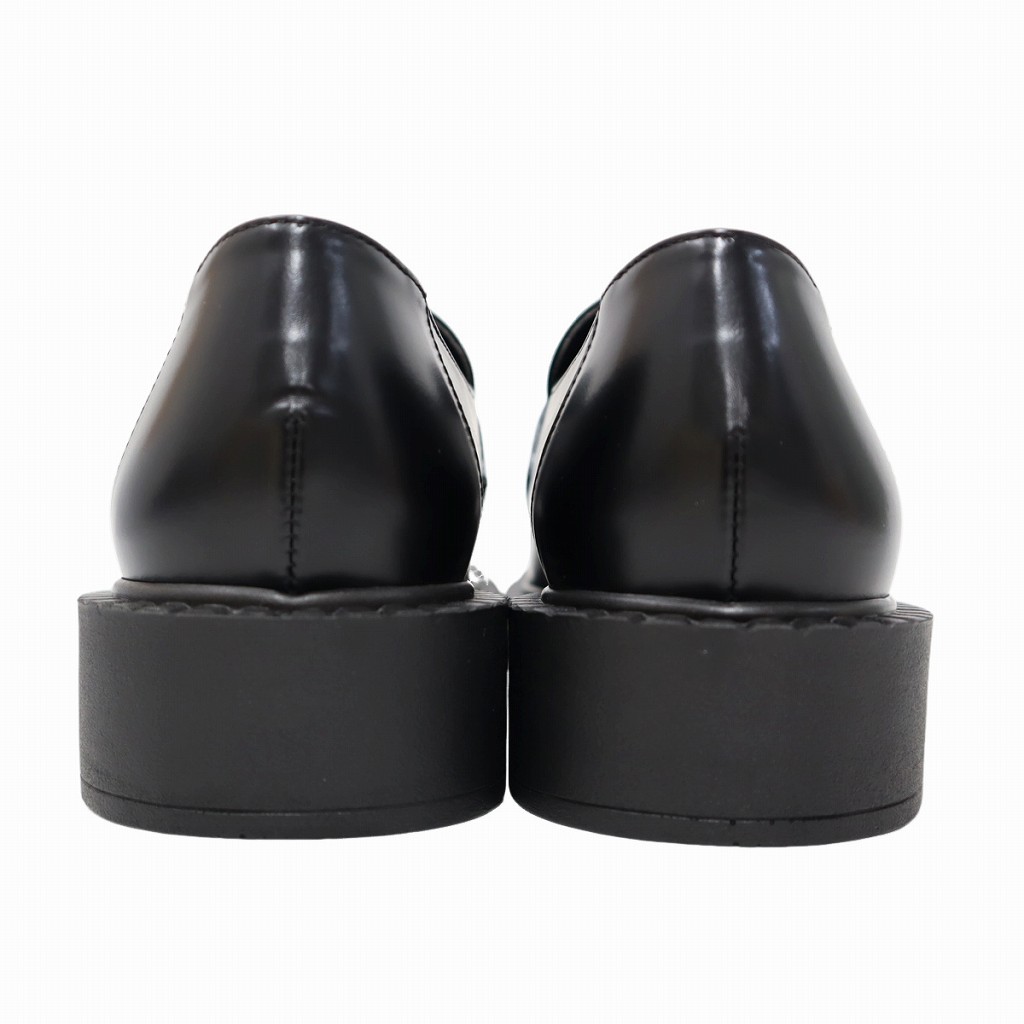 未使用品 ダイアナ DIANA レザー 厚底 ローファー 25.5cm BLACK 