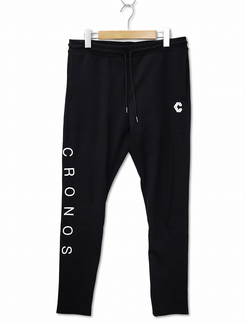 CRONOS クロノス ロゴ プリント スウェット 裾ジップ パンツ 42(XL