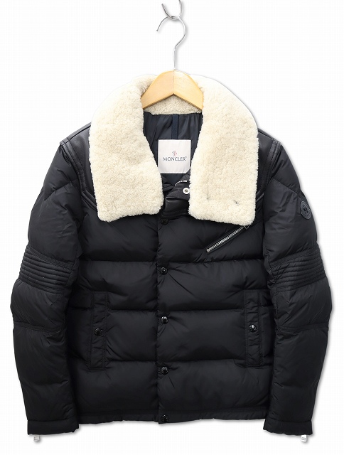 モンクレール MONCLER LEO GIUBBOTTO 襟ムートン ナイロン ジップ 