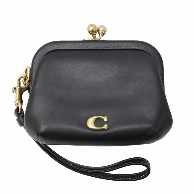 コーチ COACH キスロック コインパース がま口 財布 BLACK ブラック 