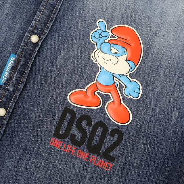 DSQUARED2 スマーフ Tシャツ S スマーフェット　ディースクエアード Dsquared2 - SMURFS REGULAR T-SHIRT (ホワイト) スマーフ× D2