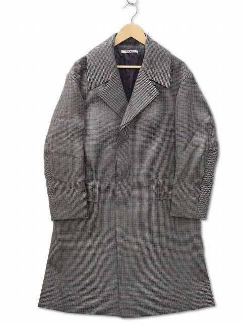 オーラリー AURALEE DOUBLE FACE CHECK LONG COAT ダブルフェイス 