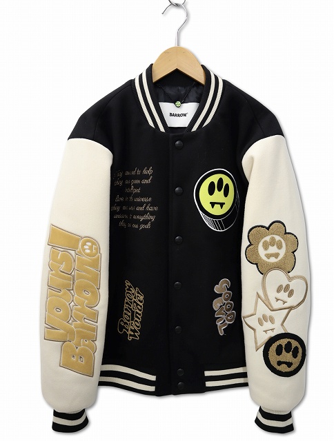 【中古】BARROW バロー COLLEGE JACKET アップリケ 刺繍 中綿 カレッジ ジャケット スタジャン S メンズ BARROW バロー COLLEGE JACKET アップリケ 刺繍 中綿 カレッジ