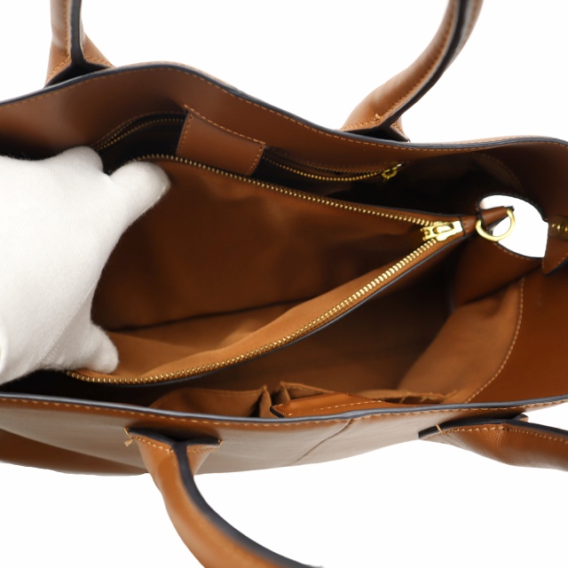 ロペ ROPE サイドメタル ビッグトート 2WAY レザー トートバッグ BROWN