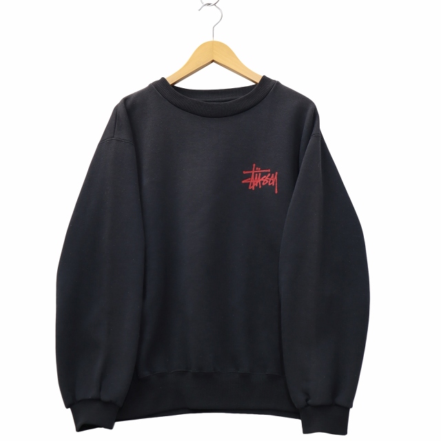 ステューシー STUSSY 90s ヴィンテージ USA製 ロゴプリント クルー