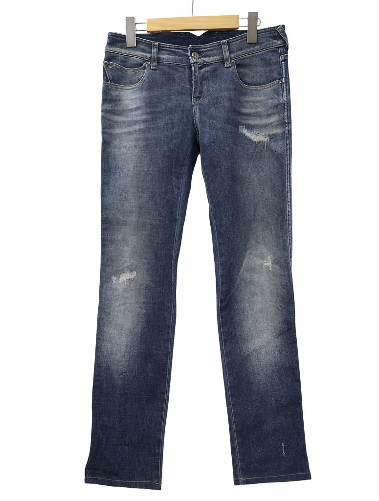 アルマーニ ジーンズ ARMANI JEANS ダメージ加工 デニムパンツ 27 BLUE 