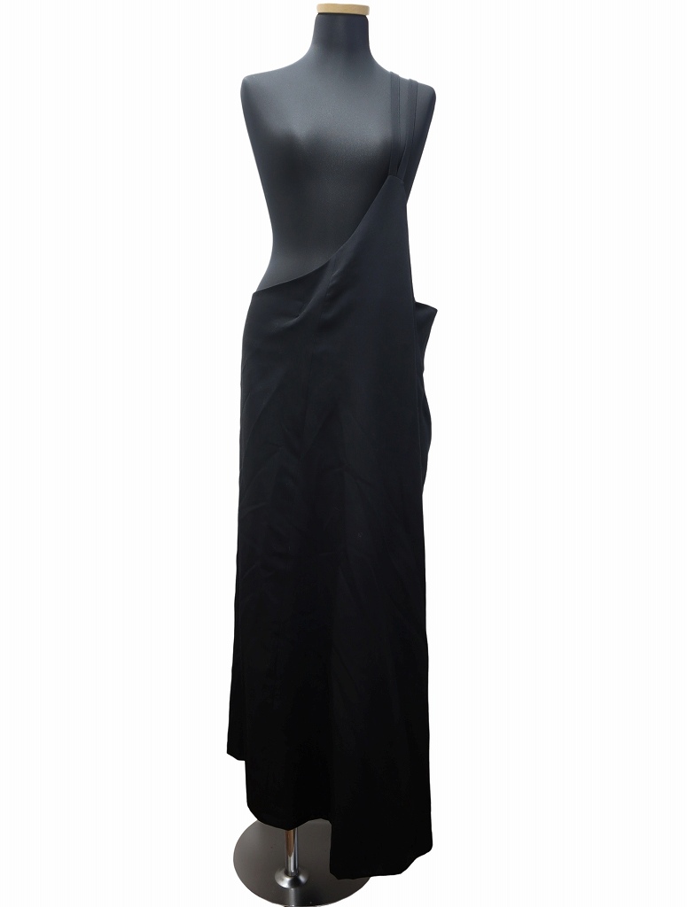 【中古】ワイズ Y's ウール ギャバジン アシンメトリー ワンショルダー エプロンドレス 1 BLACK(ブラック) レディース ワイズ Y's ウール ギャバジン アシンメトリー ワンショルダー