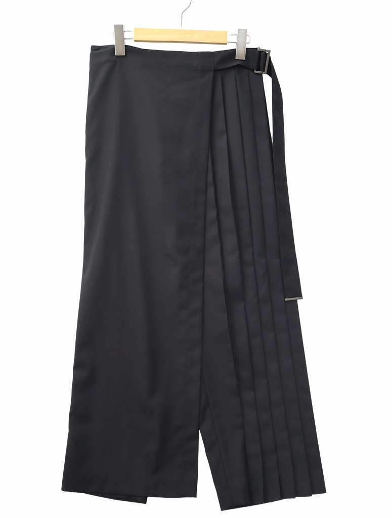 Y's ワイズ /// コットンリネン後ラップパンツ 黒 size 2 Y's ワイズ