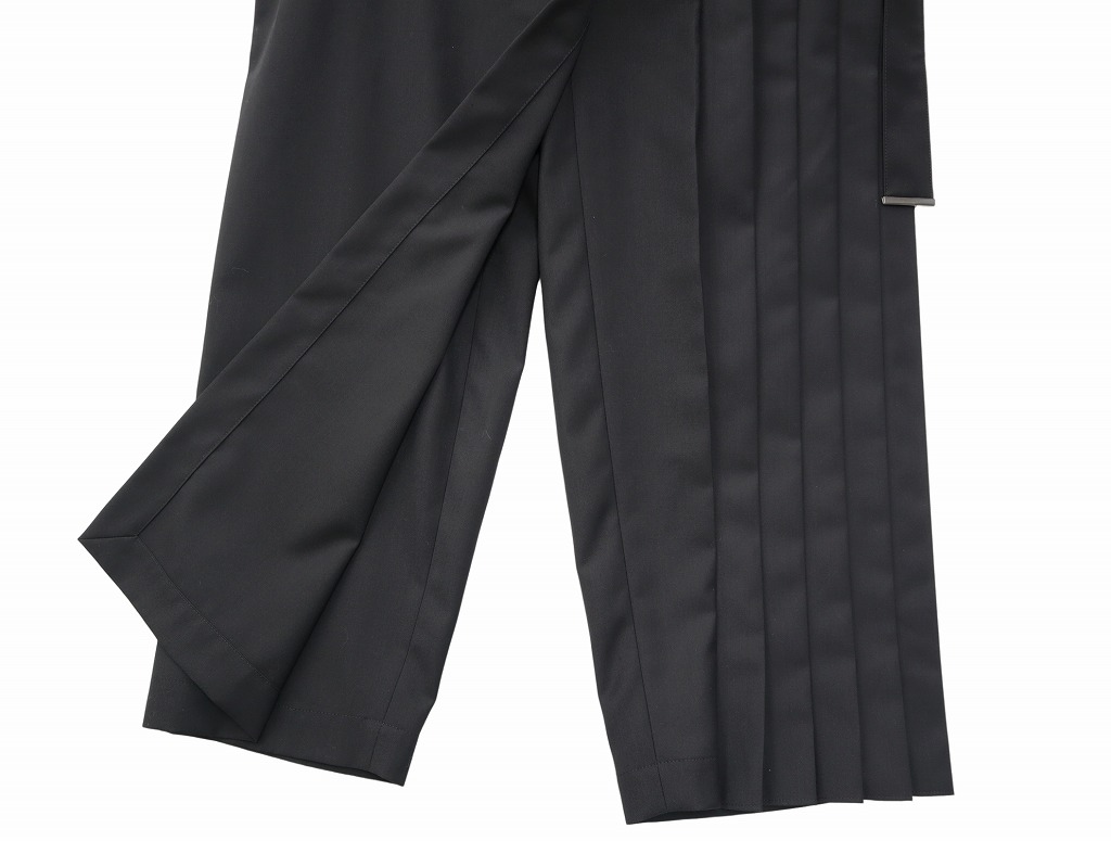 未使用品 ワイズ Y's 24SS アシンメトリー ラップ プリーツ