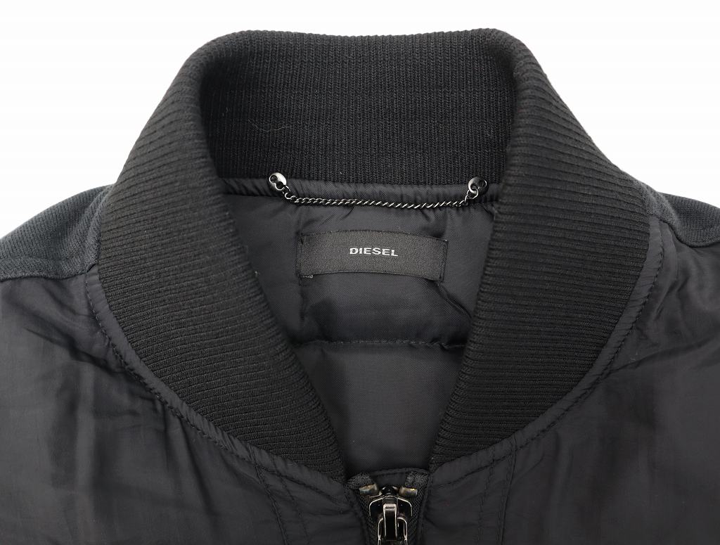 ディーゼル DIESEL コットン ナイロン 切替 ボンバージャケット BLACK 