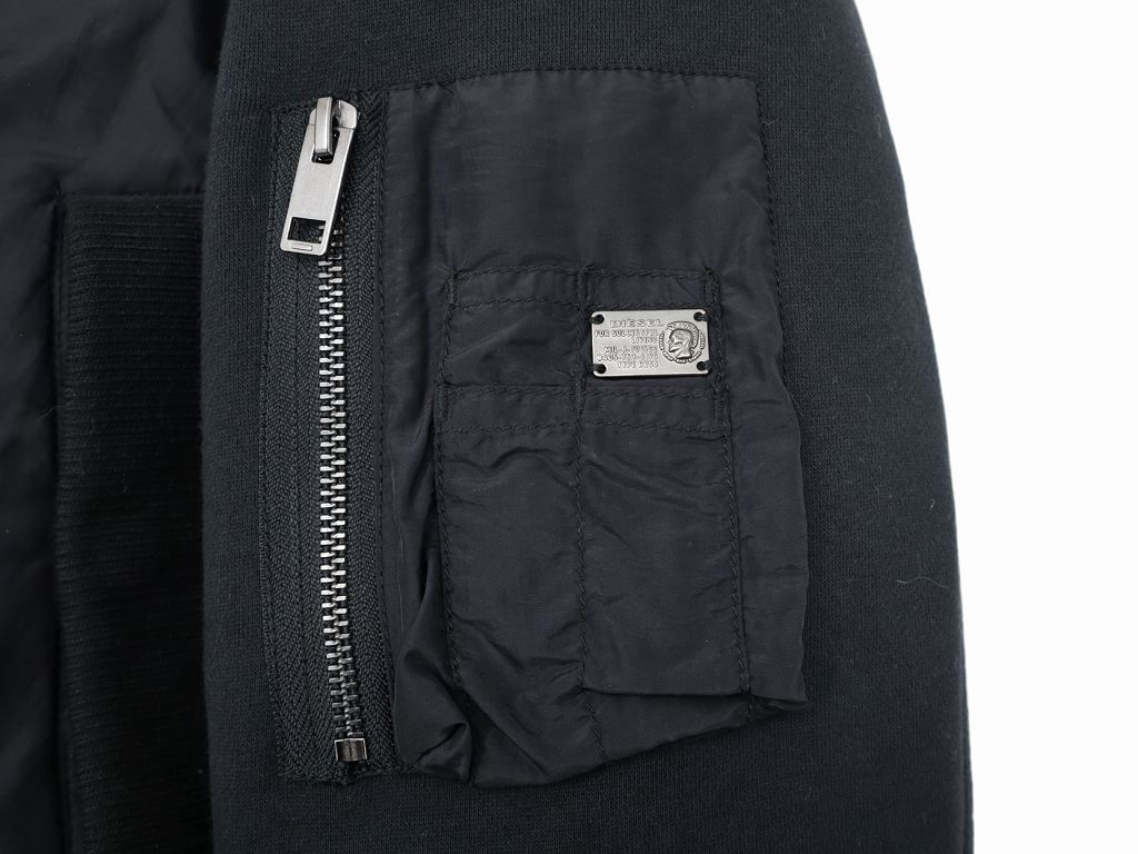 ディーゼル DIESEL コットン ナイロン 切替 ボンバージャケット BLACK 