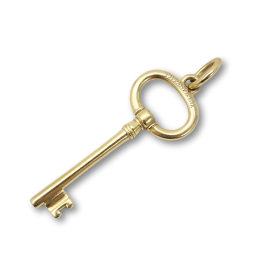 ティファニー K18 750 オーバルキー ペンダントトップ ネックレス