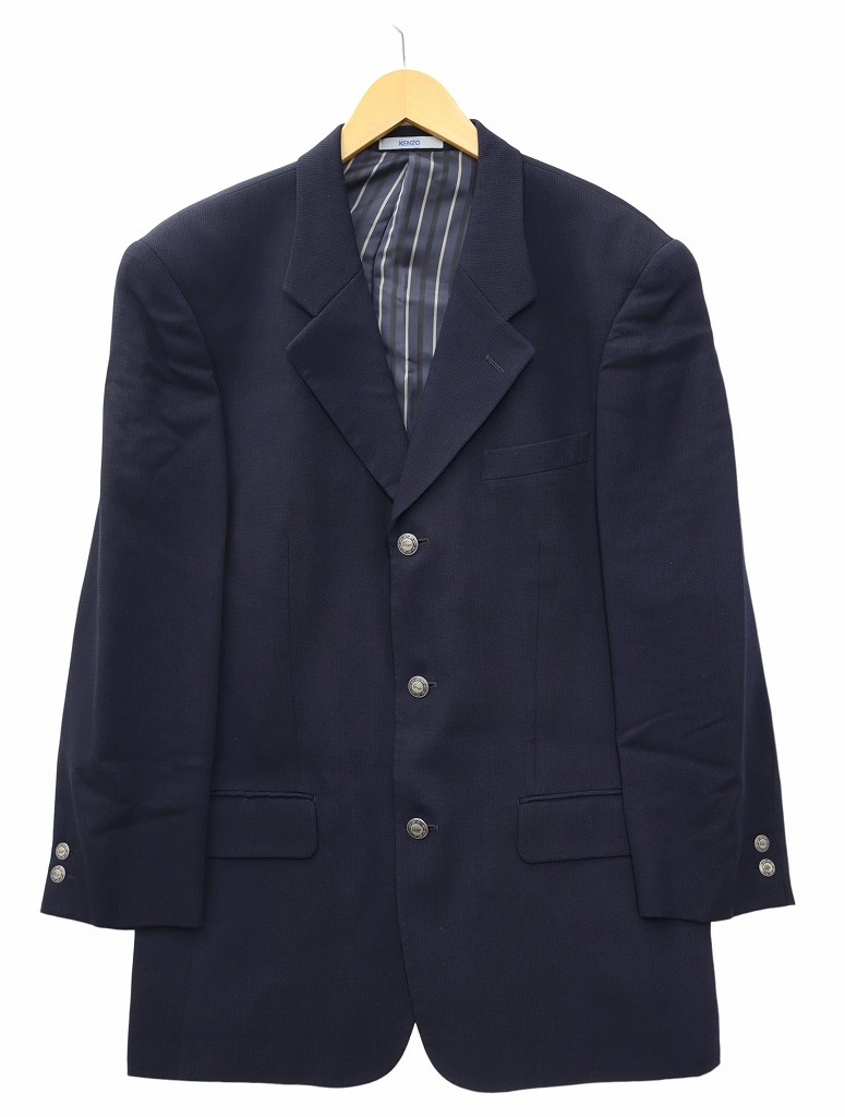 ケンゾーオム KENZO HOMME ウール テーラードジャケット 4 NAVY 