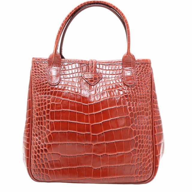 ロンシャン LONGCHAMP ロゾ クロコ型押し トートバッグ RED レッド 
