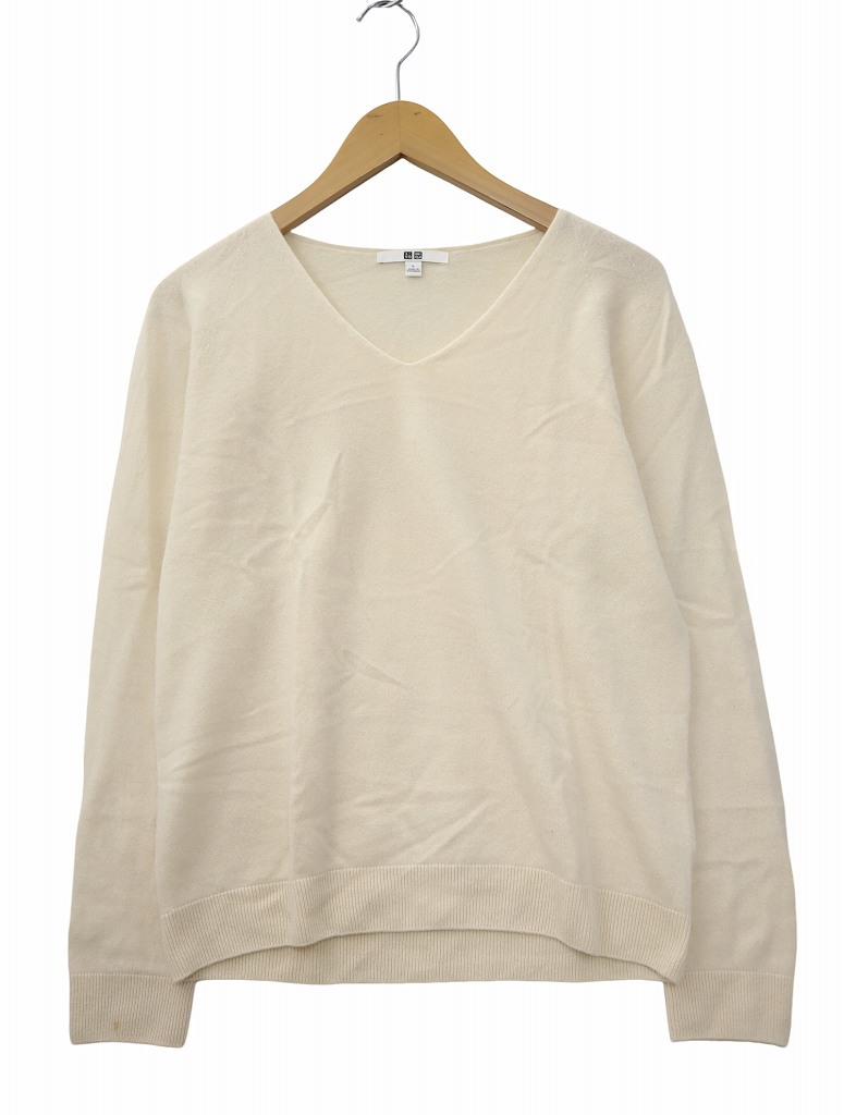 ユニクロ UNIQLO 3Dカシミヤ Vネック セーター (長袖) L ユニクロ UNIQLO 3Dカシミヤ Vネック セーター (長袖) L