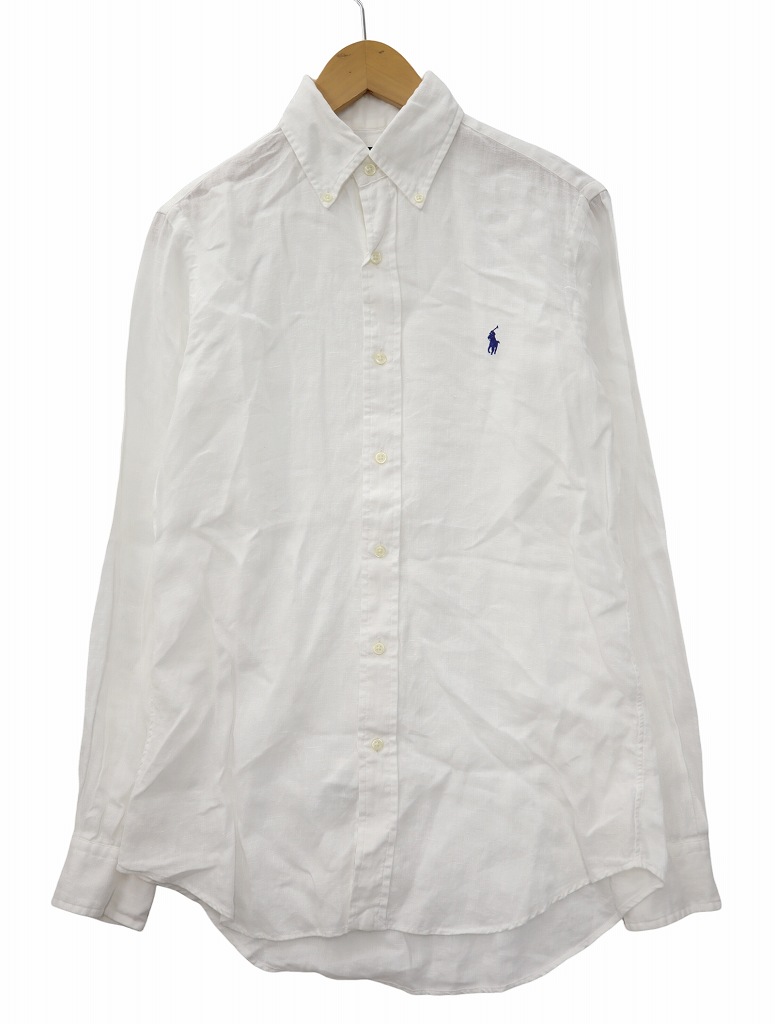 ラルフローレン RALPH LAUREN ポニー刺繍 リネン 長袖 シャツ XS