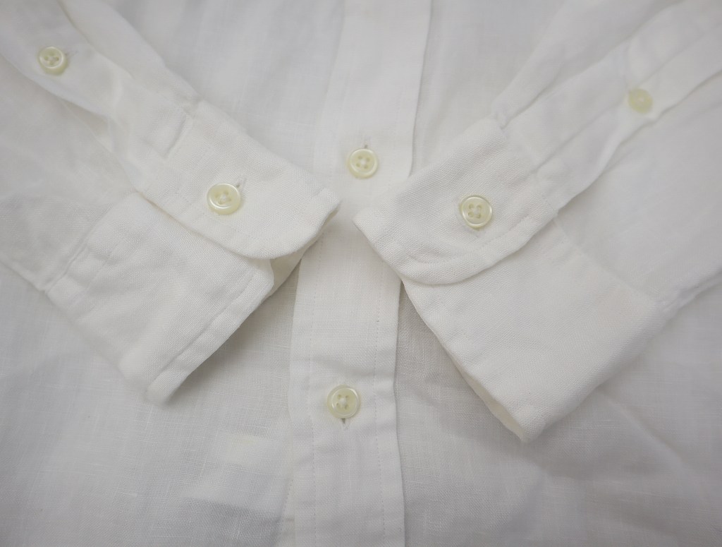 POLO RALPH LAUREN リネン長袖シャツ Lサイズ 白色 ポニー刺繡 大人気】Ralph Lauren ラルフローレン 白シャツ ホワイトポニー