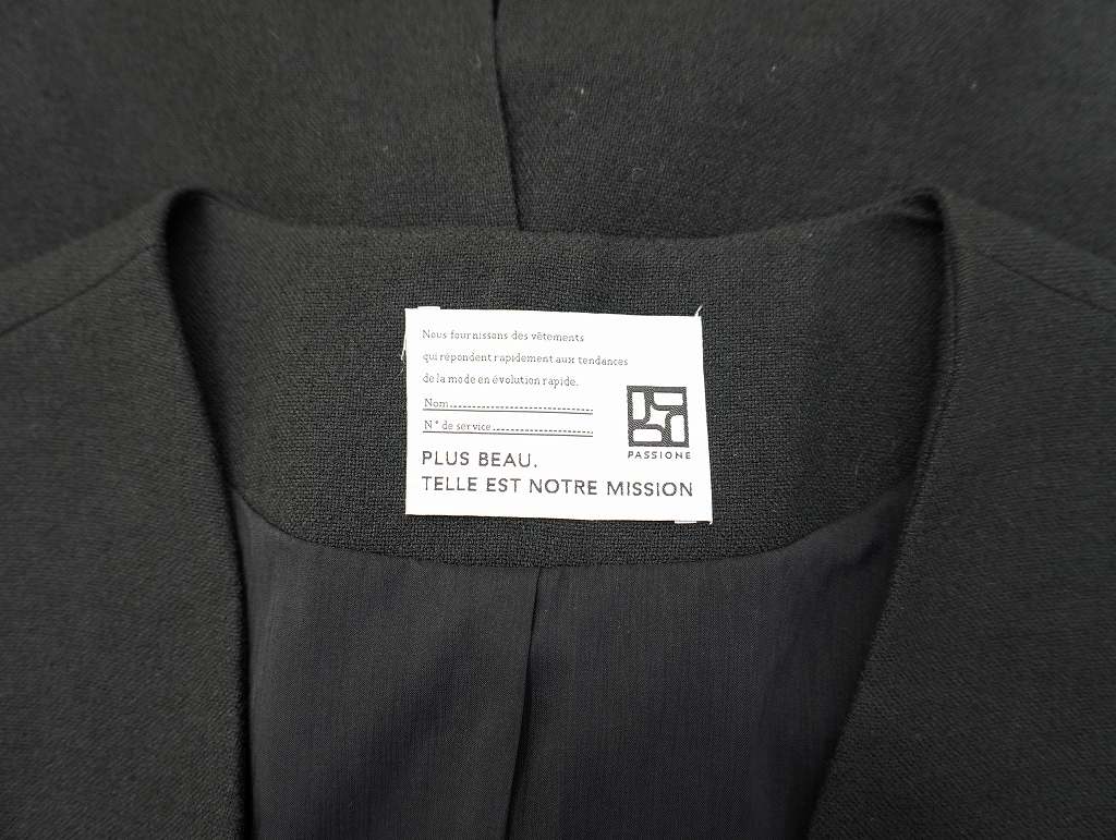 パシオーネ PASSIONE Vネック ロング ジレ 38 BLACK(ブラック