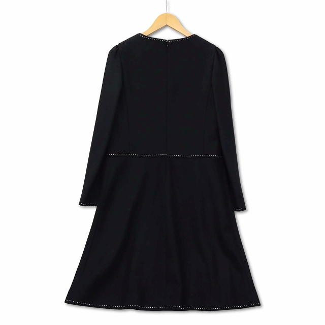 エムズグレイシー M'S GRACY お花ボタン ステッチ使い メルトン