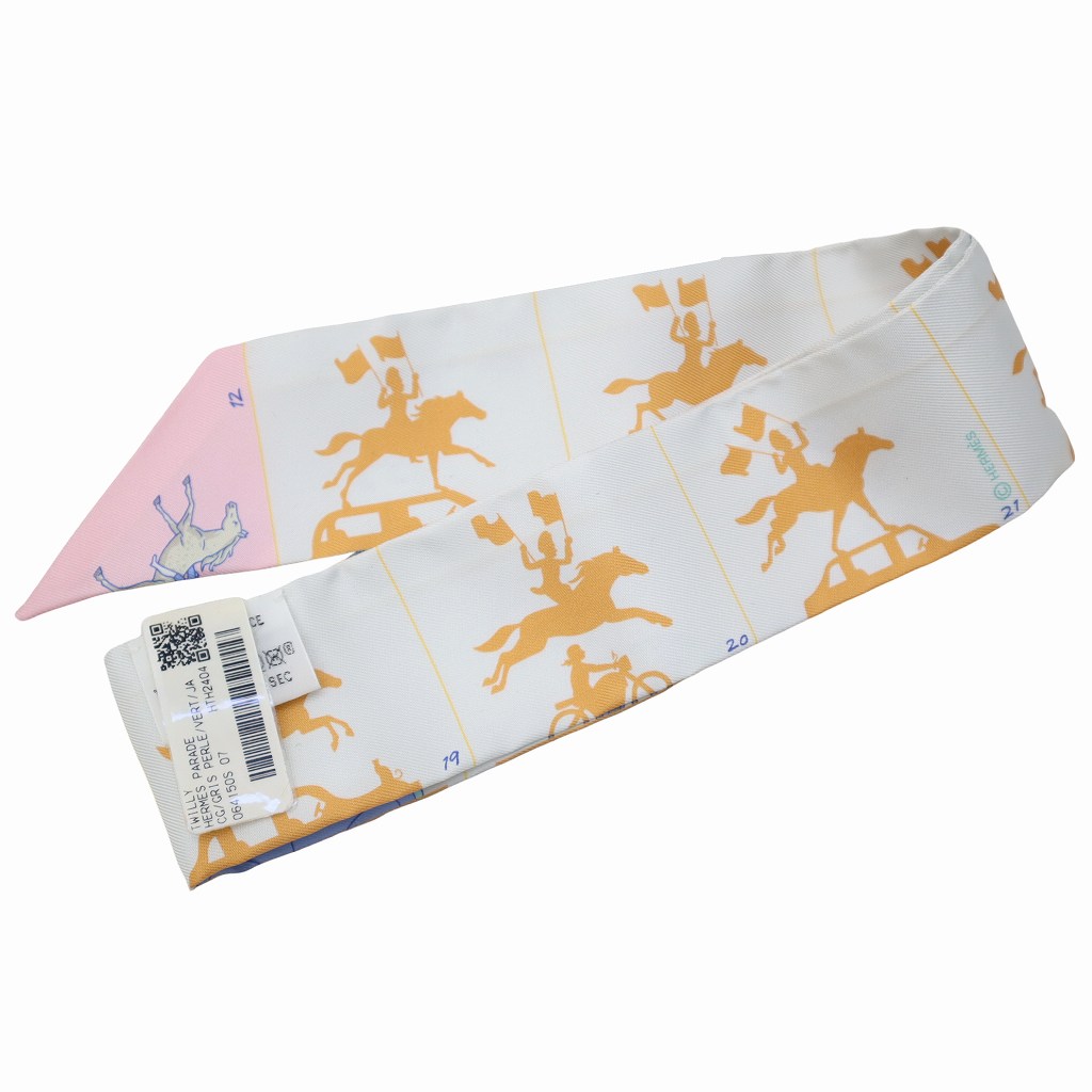 【中古】エルメス HERMES Twilly エルメス・パラード グリ・ペルル/グリーン/イエロー レディース エルメス HERMES Twilly エルメス・パラード グリ・ペルル/グリーン