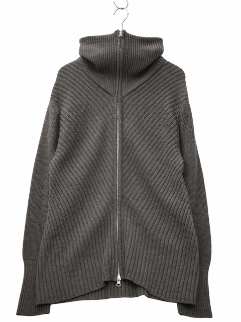 【中古】SHOOP シュープ ウール カシミヤ スタンドカラー ダブルジップ ニット セーター M GRAY グレー メンズ SHOOP シュープ ウール カシミヤ スタンドカラー ダブルジップ ニット