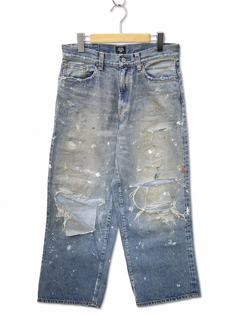 パンツ tatto studio yamada RIPPED WIDE DENIM TATTOO STUDIO YAMADA タトゥースタジオヤマダ RIPPED WIDE STRAIGHT