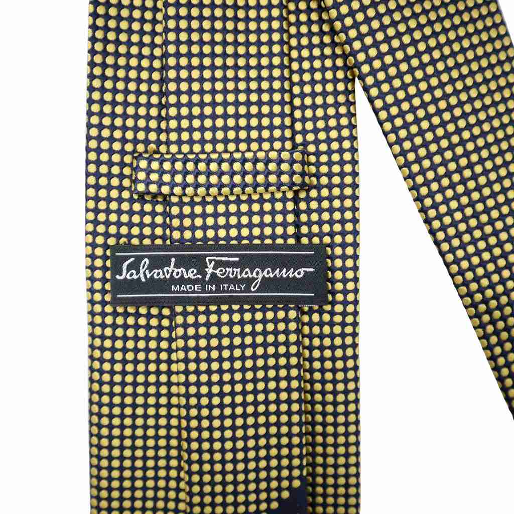 サルヴァトーレフェラガモ Salvatore Ferragamo シルク ドット ワイド