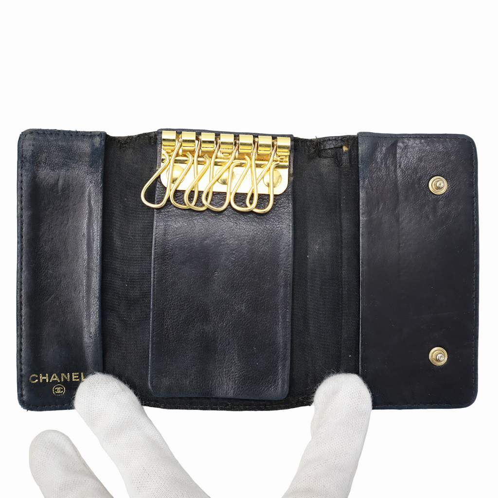 シャネル CHANEL キャビアスキン 6連 キーケース BLACK(ブラック