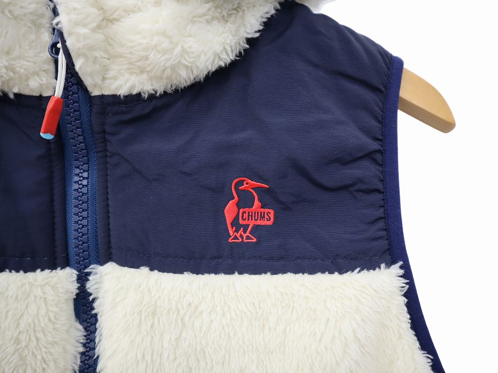 チャムス CHUMS エルモ フリース ベスト L IVORY/NAVY(アイボリー 