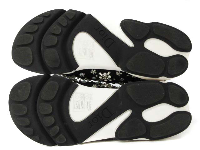 ディオール Dior スニーカー フラワービジュー クリスタル 刺繍