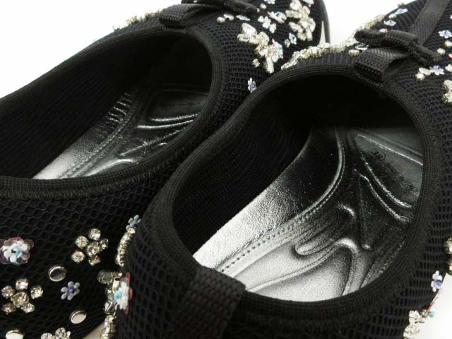 ディオール Dior スニーカー フラワービジュー クリスタル 刺繍 