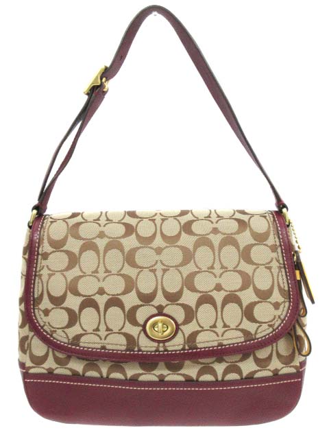 コーチ Coach ショルダーバッグ シグネチャー F23933 ベージュ ワインレッド Aacd レディース 020 901810100009 ベクトルパーク