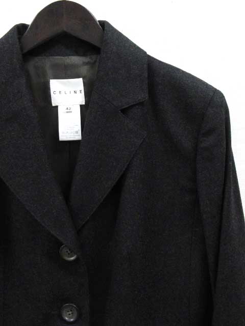セリーヌ CELINE ジャケット テーラード 3ボタン ウール カシミヤ 