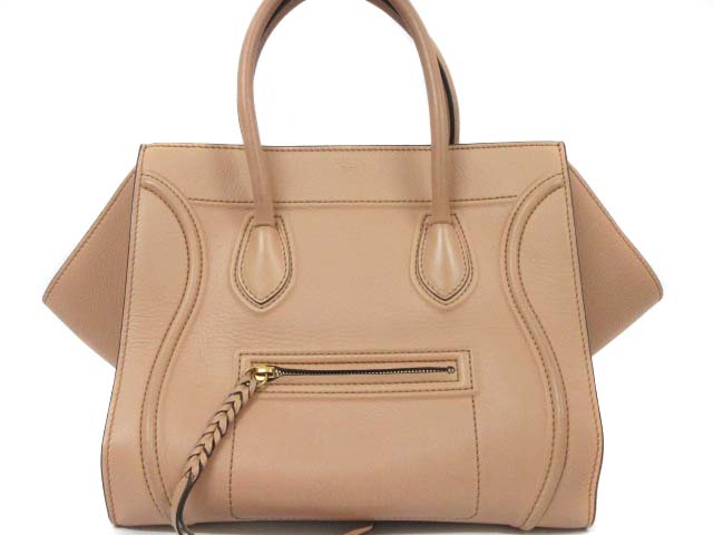 セリーヌ CELINE ラゲージ ファントム トートバッグ ハンドバッグ ピンクベージュ レザー レディース