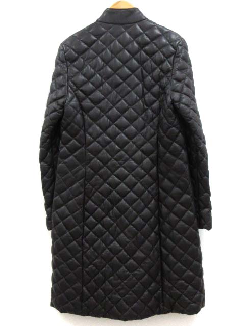 本革ロングダウンジャケット（キルティング） キルティング ロングダウン コート 襟付き シンプル 冬 韓国 (ダウン