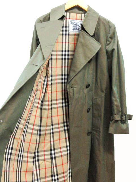 バーバリー トレンチコート カーキ ノヴァチェック きつ ベルトつき  
