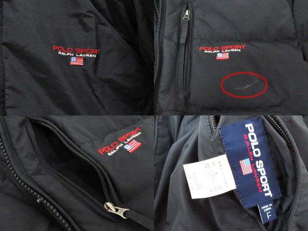 POLO SPORTSリバーシブルキルティングダウンジャケット 黒赤 POLO SPORTSリバーシブルキルティングダウンジャケット 黒赤