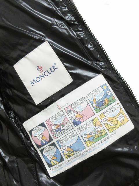 モンクレール Moncler ダウンジャケット Maya マヤ シャイニーブラック 黒 ナイロン ワッペン コミックタグ アニメタグ フード ジップ 650 国内正規 00 レディース 0 ベクトルパーク