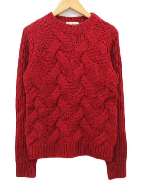 クリアインプレッション Clear Impression ニット セーター ケーブル編み 長袖 2 赤 レディース 0 ベクトルパーク