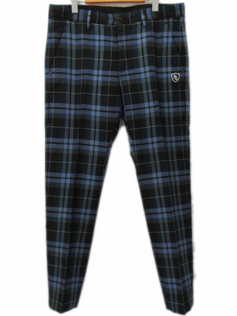 パーリーゲイツ Pearly Gates ゴルフ パンツ スラックス チェック ウール混 ネイビー ブルー 紺 青 6 メンズ 0 ベクトルパーク