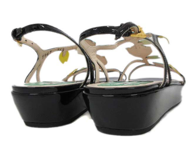 プラダPRADA ストラップサンダルフラワーソール
