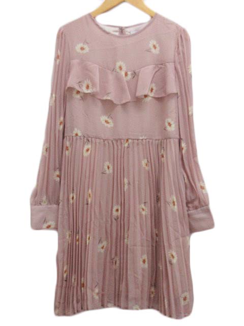 未使用品 ダズリン Dazzlin ワンピース プリーツ マーガレット シースルー 長袖 S ピンク レディース 0 ベクトルパーク