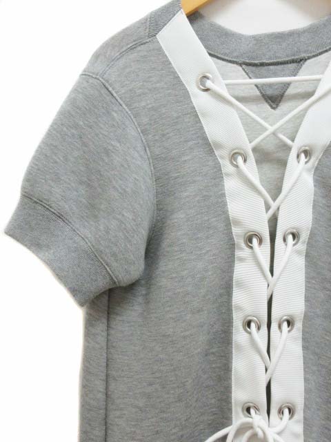 サカイ sacai ワンピース スウェット レースアップ 膝丈 半袖 17-03165 