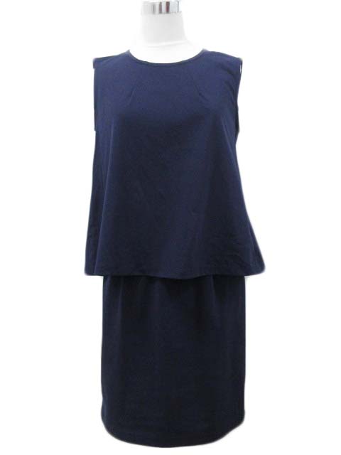 プラステ Plst ワンピース コンビ レイヤード ノースリーブ 2 紺 ネイビー レディース 0 ベクトルパーク