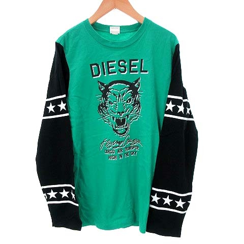 ディーゼル DIESEL Tシャツ 長袖 ロンT カットソー ラグラン タイガー 