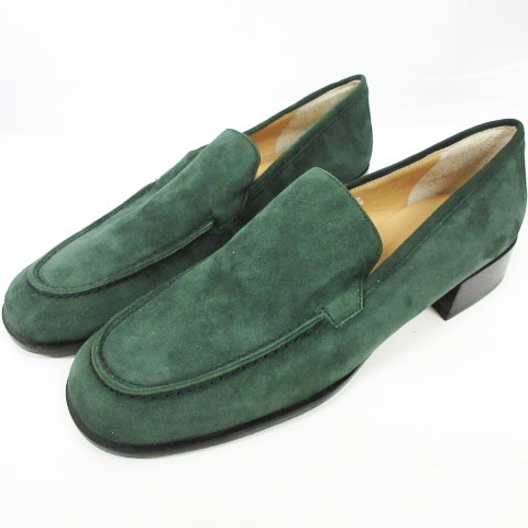ラルフローレン RALPH LAUREN ローファー スエード グリーン 緑 7B
