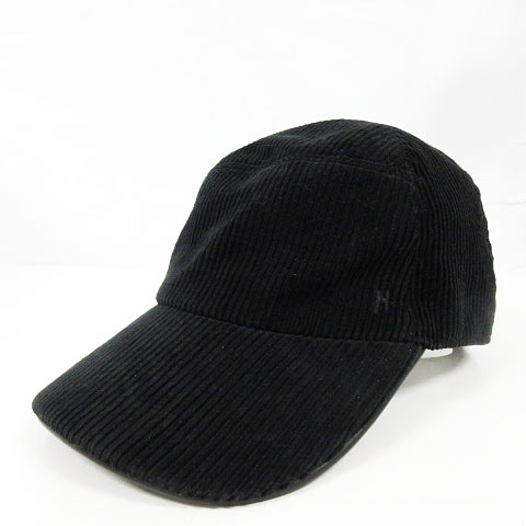エルメス HERMES コットン カシミヤ Hロゴ 刺繍 コーデュロイ キャップ  
