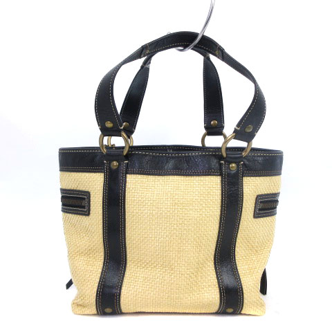 コーチ COACH 113 カゴバッグ トート ストロー ハンドバッグ